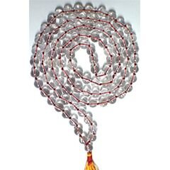 Round Shape Spatic crystal mala with knots