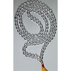 Spatic crystal mala in diamond shaped cut