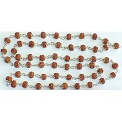 Five Face Mala 54+1 beads Silver setting