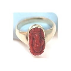 Italian Coral Ganesh Ring