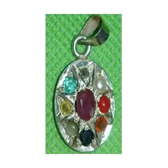 Navaratna Silver Pendant