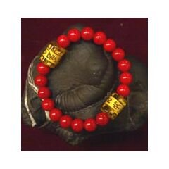 Om mani Padme Coral Bracelet