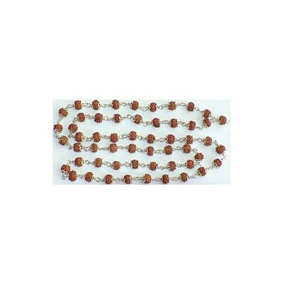 Five Face Mala 54+1 beads Silver setting