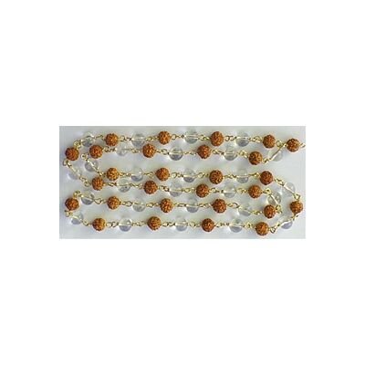 Diamond cut spatic and Rudraksha mala