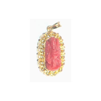 Italian Coral Ganesh Pendant